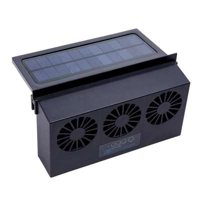 Solar Powered Rechargeable  Car Cooler Front/Rear Window Radiator Exhaust Fan