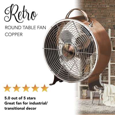 Stylish and Quiet Art Deco Retro Metal Desktop Fan with Two Speeds high deffnession