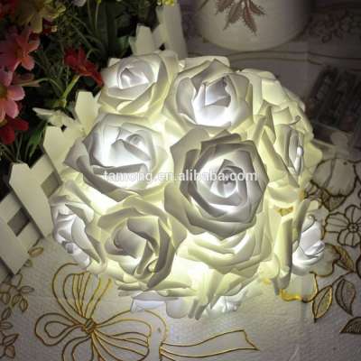 Battery Operated 20 LED String Flower Rose Fairy Lights Wedding Holiday Garden Christmas Lighting