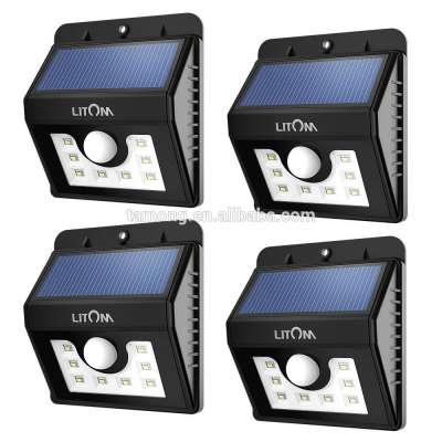 Bright 8 LED Solar lights Motion Sensor Light Outdoor Solar Security Light for Garden Patio