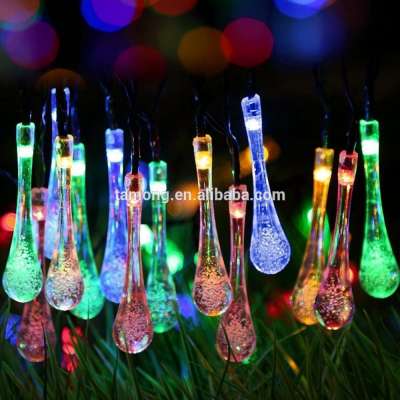 20 LED Solar Holiday Christmas Lighting Outdoor Garden String Lights Waterproof water Drop Style for Patio,Yard, Camping, party